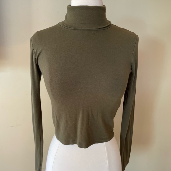 Zara Tops - ZARA Cropped Turtleneck T-Shirt